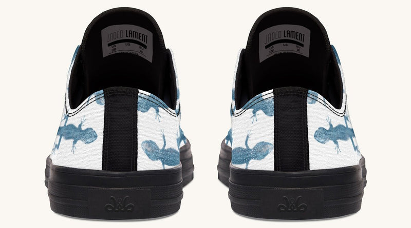 March of the Lizards Blue White Lowtops - Jaded Lament