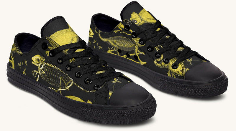 Reptilian in Bloom Black Yellow Lowtops - Jaded Lament