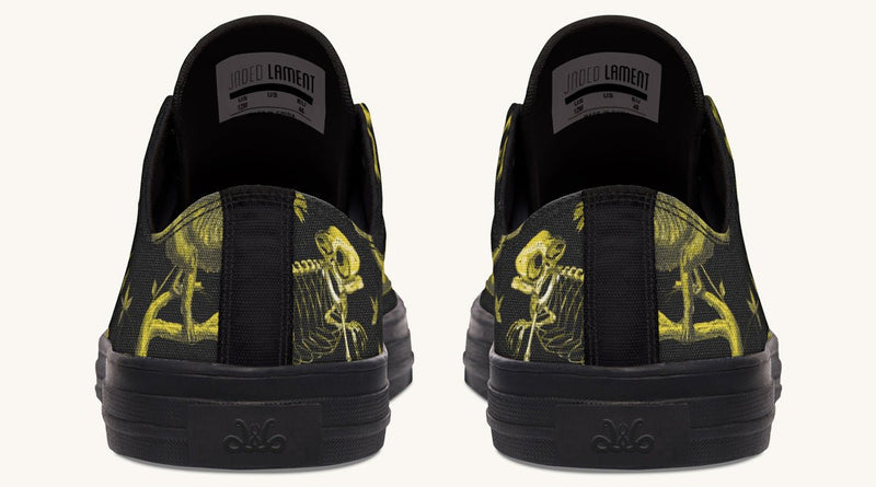 Reptilian in Bloom Black Yellow Lowtops - Jaded Lament
