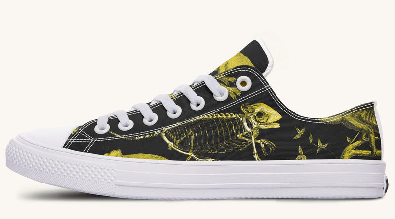 Reptilian in Bloom Black Yellow Lowtops - Jaded Lament