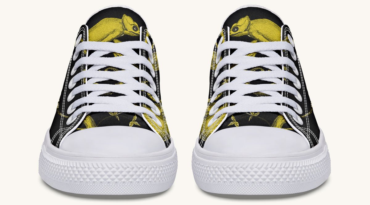 Reptilian in Bloom Black Yellow Lowtops - Jaded Lament