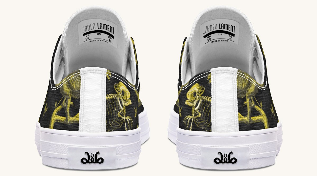 Reptilian in Bloom Black Yellow Lowtops - Jaded Lament