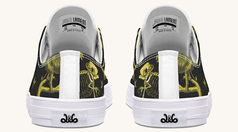 Reptilian in Bloom Black Yellow Lowtops - Jaded Lament