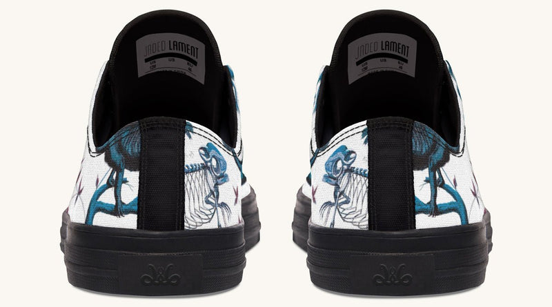 Reptilian in Bloom White Blue Lowtops - Jaded Lament