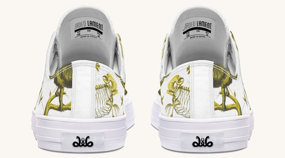 Reptilian in Bloom White Yellow Lowtops - Jaded Lament