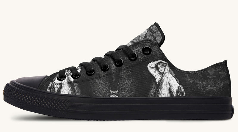 She Watched the Bones Sink Black Lowtops - Jaded Lament