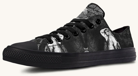 She Watched the Bones Sink Black Lowtops - Jaded Lament