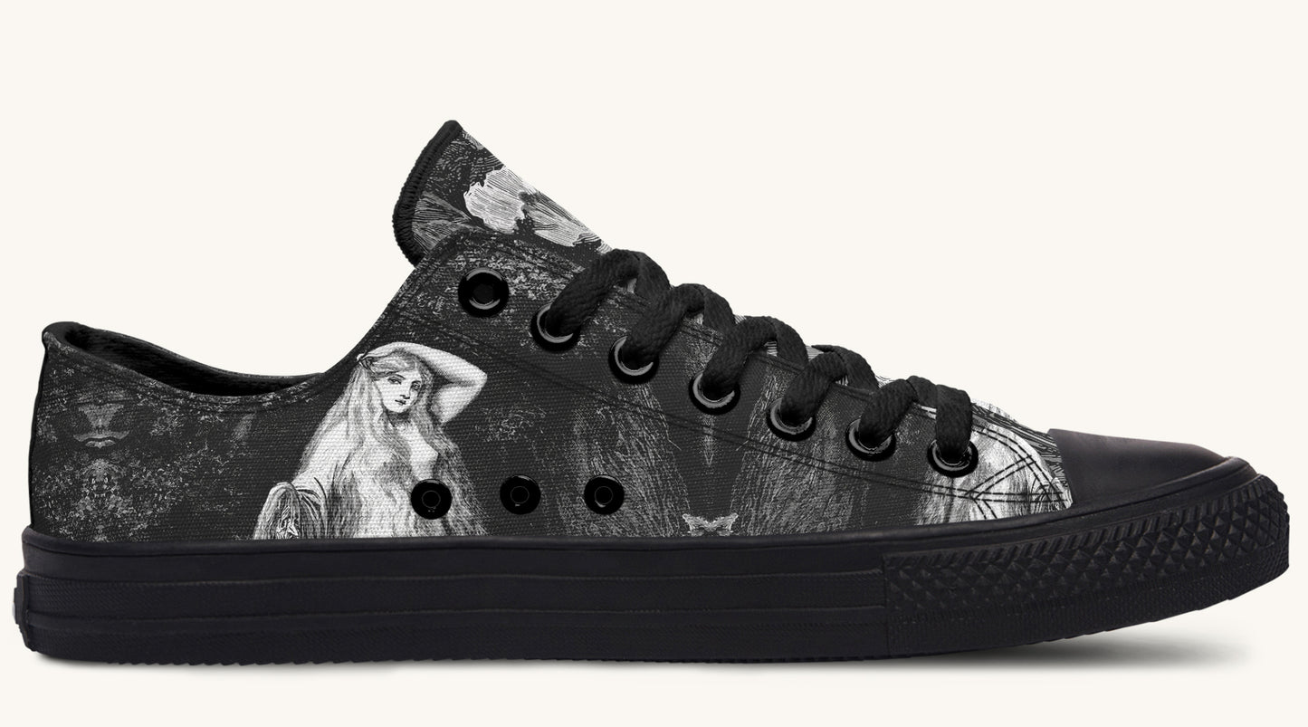 She Watched the Bones Sink Black Lowtops - Jaded Lament