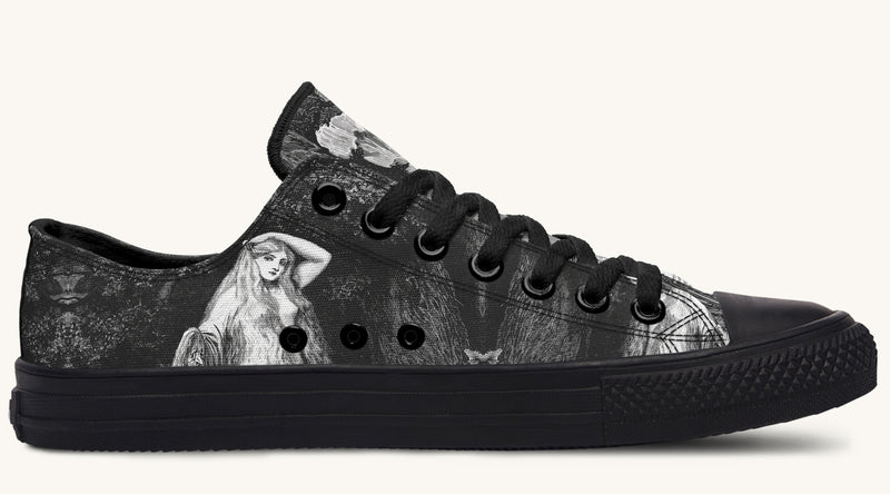 She Watched the Bones Sink Black Lowtops - Jaded Lament