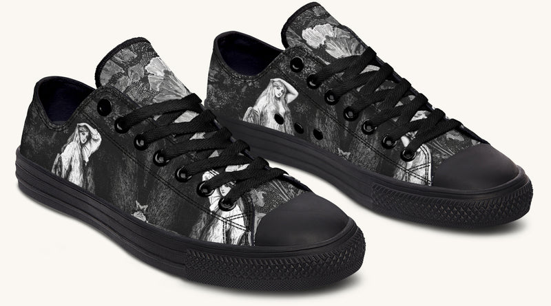 She Watched the Bones Sink Black Lowtops - Jaded Lament