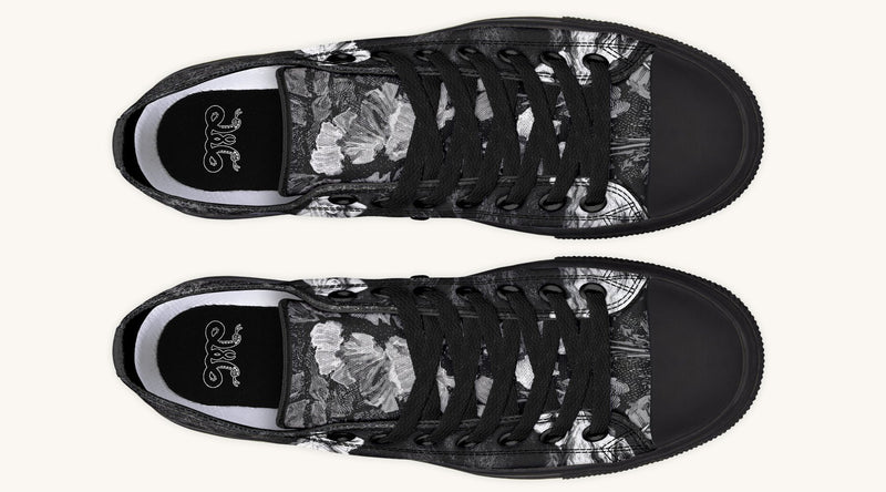 She Watched the Bones Sink Black Lowtops - Jaded Lament