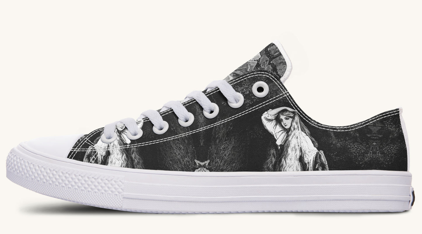 She Watched the Bones Sink Black Lowtops - Jaded Lament