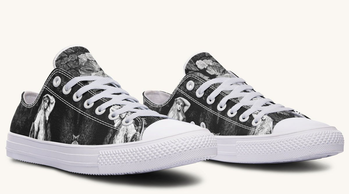 She Watched the Bones Sink Black Lowtops - Jaded Lament