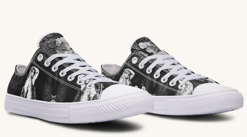 She Watched the Bones Sink Black Lowtops - Jaded Lament