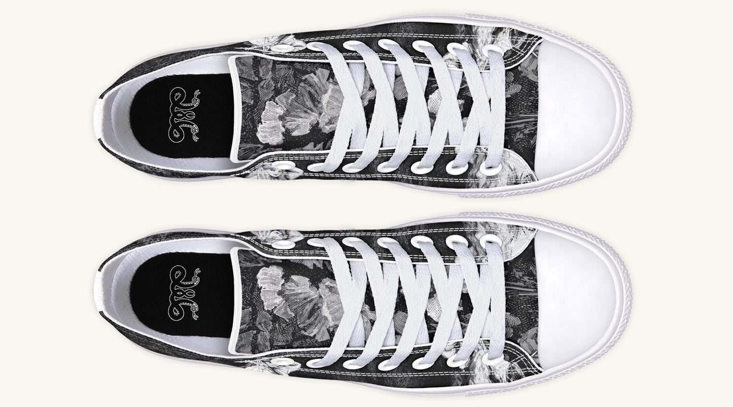 She Watched the Bones Sink Black Lowtops - Jaded Lament