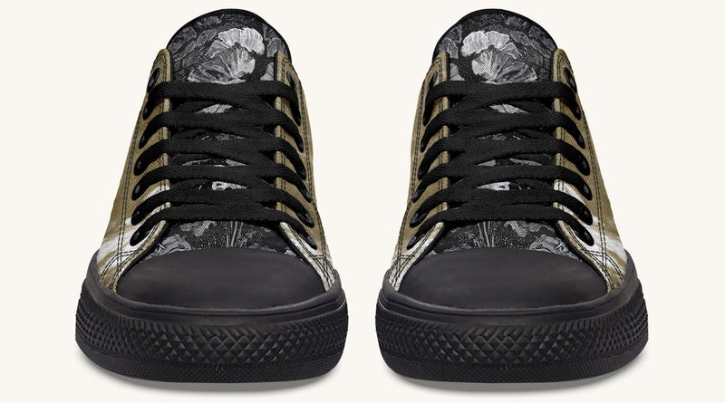 She Watched the Bones Sink Khaki Lowtops - Jaded Lament