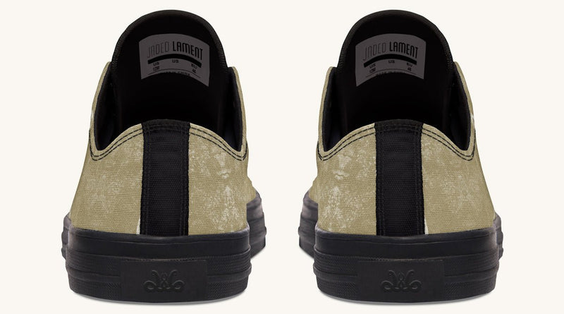 She Watched the Bones Sink Khaki Lowtops - Jaded Lament