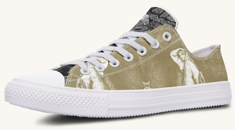 She Watched the Bones Sink Khaki Lowtops - Jaded Lament