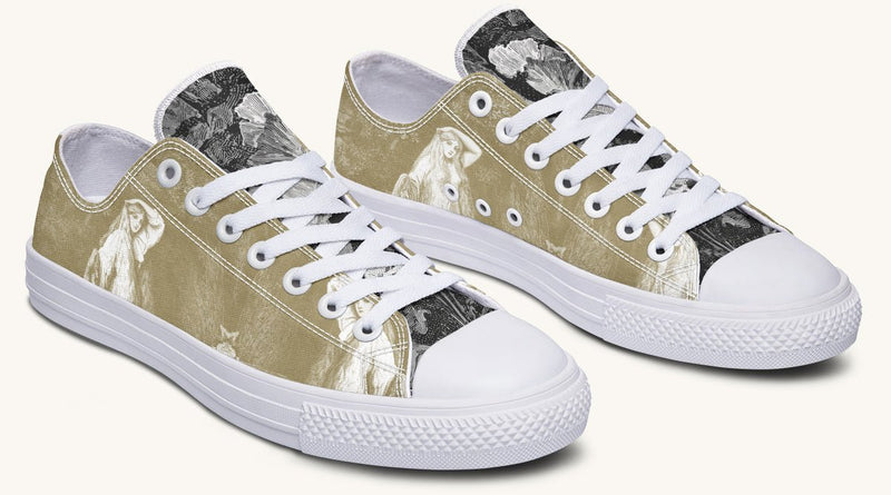 She Watched the Bones Sink Khaki Lowtops - Jaded Lament