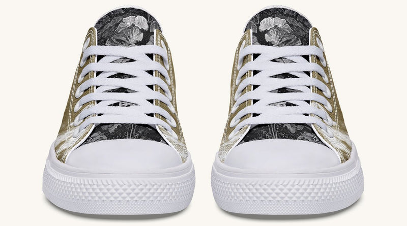 She Watched the Bones Sink Khaki Lowtops - Jaded Lament