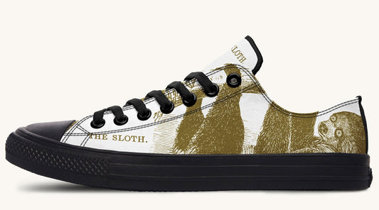 The Sloth Stays Brown White Lowtops - Jaded Lament
