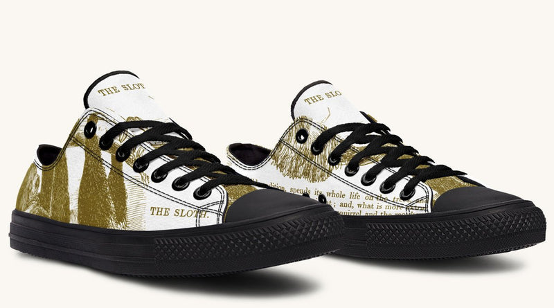 The Sloth Stays Brown White Lowtops - Jaded Lament