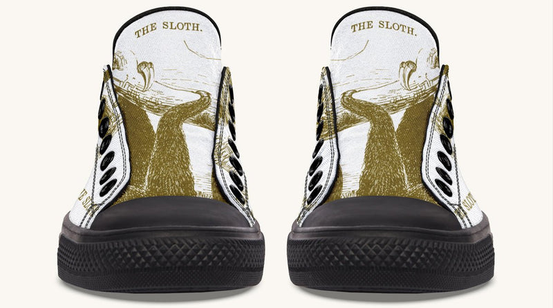 The Sloth Stays Brown White Lowtops - Jaded Lament
