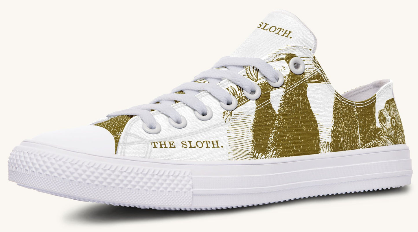 The Sloth Stays Brown White Lowtops - Jaded Lament