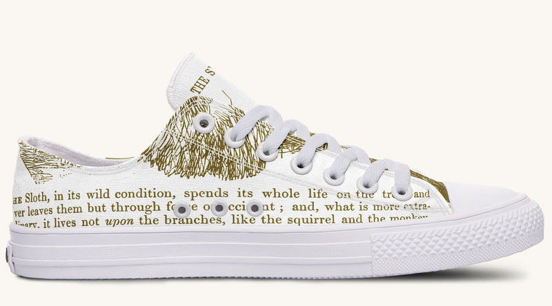 The Sloth Stays Brown White Lowtops - Jaded Lament