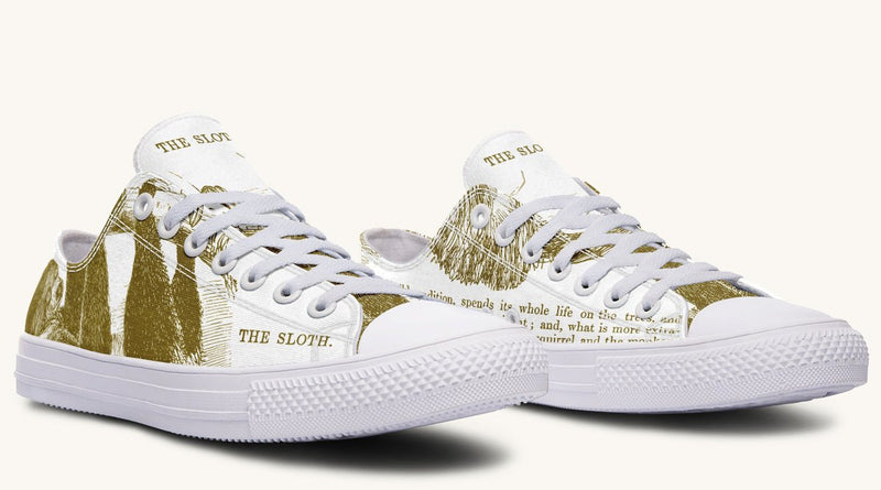 The Sloth Stays Brown White Lowtops - Jaded Lament