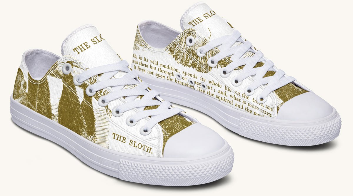 The Sloth Stays Brown White Lowtops - Jaded Lament