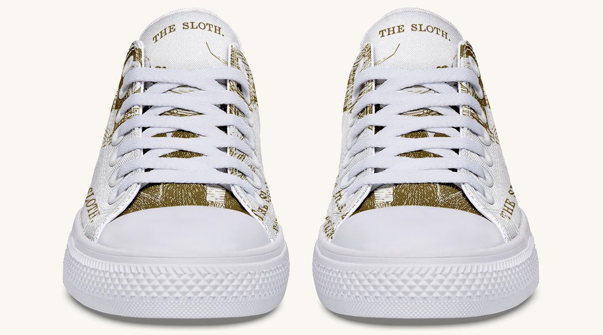 The Sloth Stays Brown White Lowtops - Jaded Lament