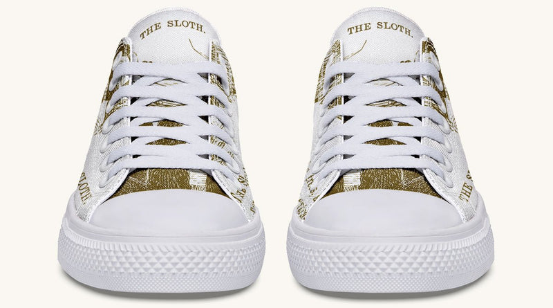 The Sloth Stays Brown White Lowtops - Jaded Lament