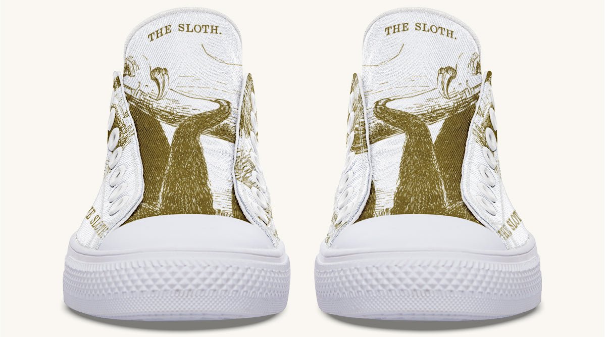 The Sloth Stays Brown White Lowtops - Jaded Lament