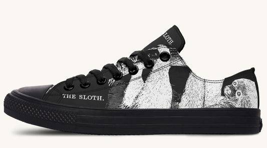 The Sloth Stays White Black Lowtops - Jaded Lament
