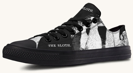 The Sloth Stays White Black Lowtops - Jaded Lament