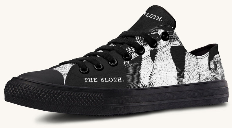 The Sloth Stays White Black Lowtops - Jaded Lament