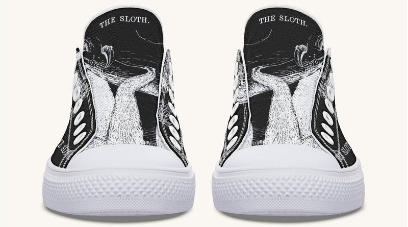 The Sloth Stays White Black Lowtops - Jaded Lament