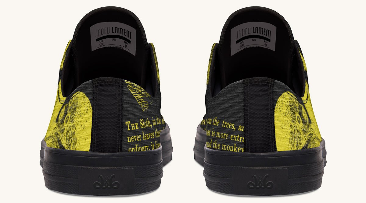 The Sloth Stays Yellow Black Lowtops - Jaded Lament