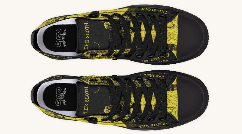 The Sloth Stays Yellow Black Lowtops - Jaded Lament