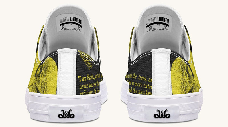 The Sloth Stays Yellow Black Lowtops - Jaded Lament