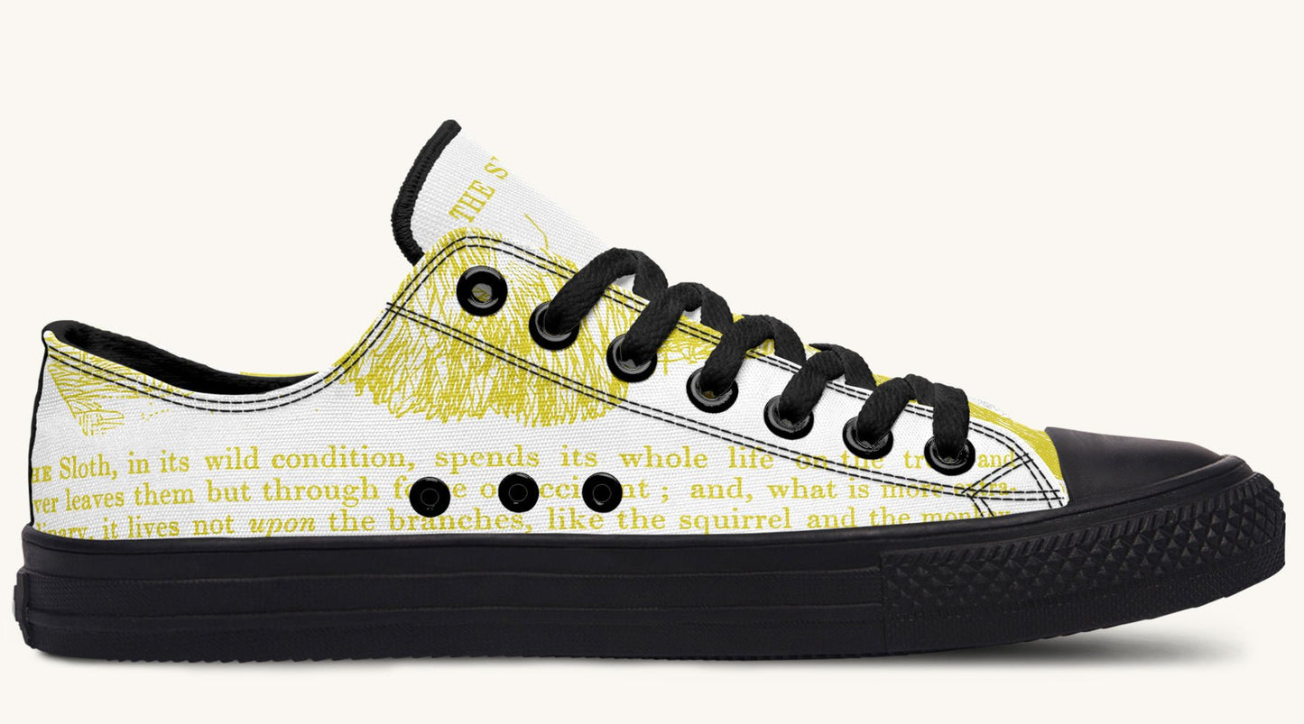 The Sloth Stays Yellow White Lowtops - Jaded Lament