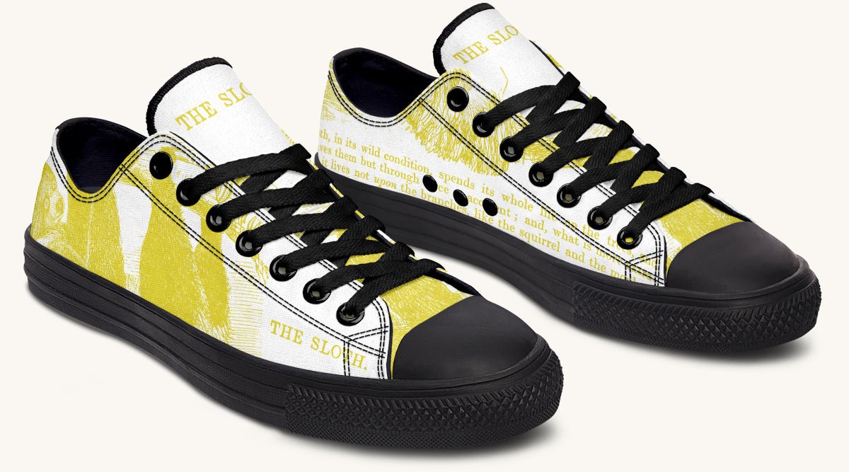 The Sloth Stays Yellow White Lowtops - Jaded Lament