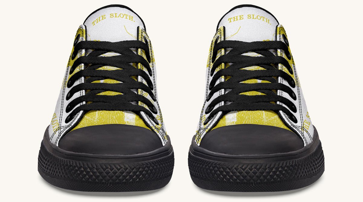 The Sloth Stays Yellow White Lowtops - Jaded Lament