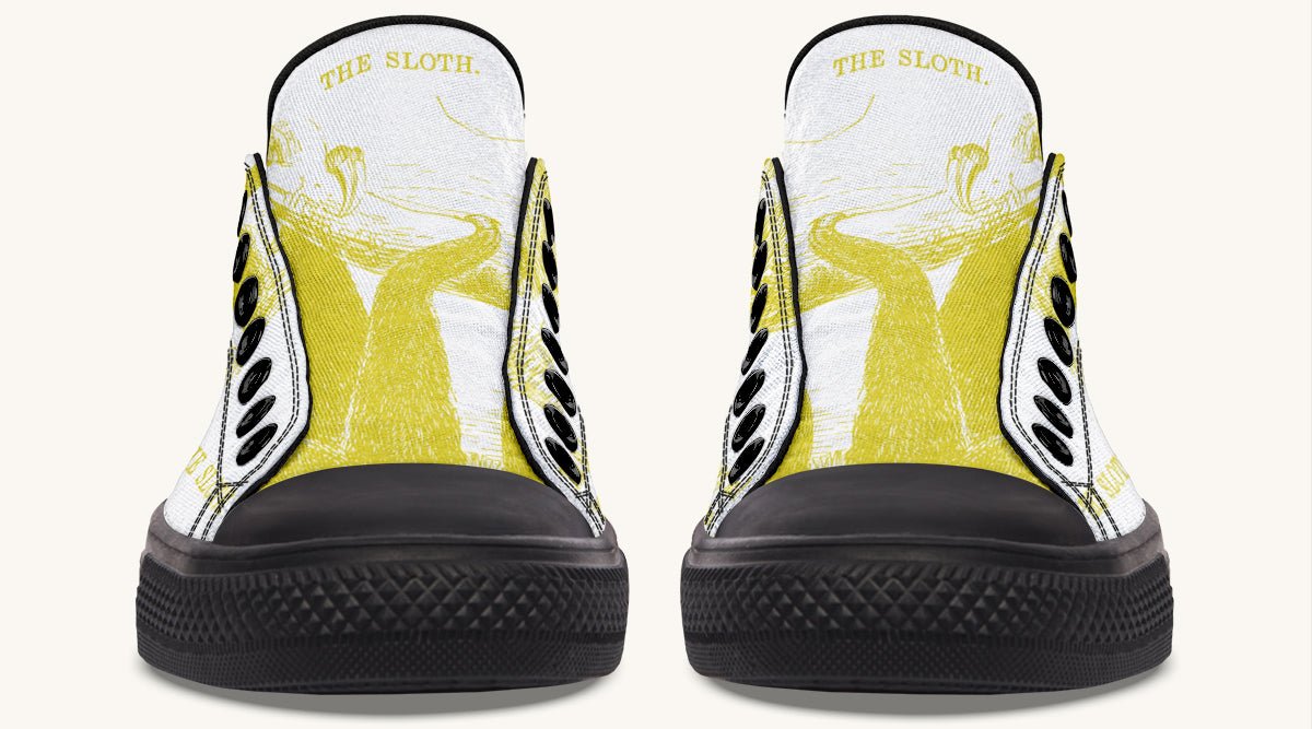 The Sloth Stays Yellow White Lowtops - Jaded Lament