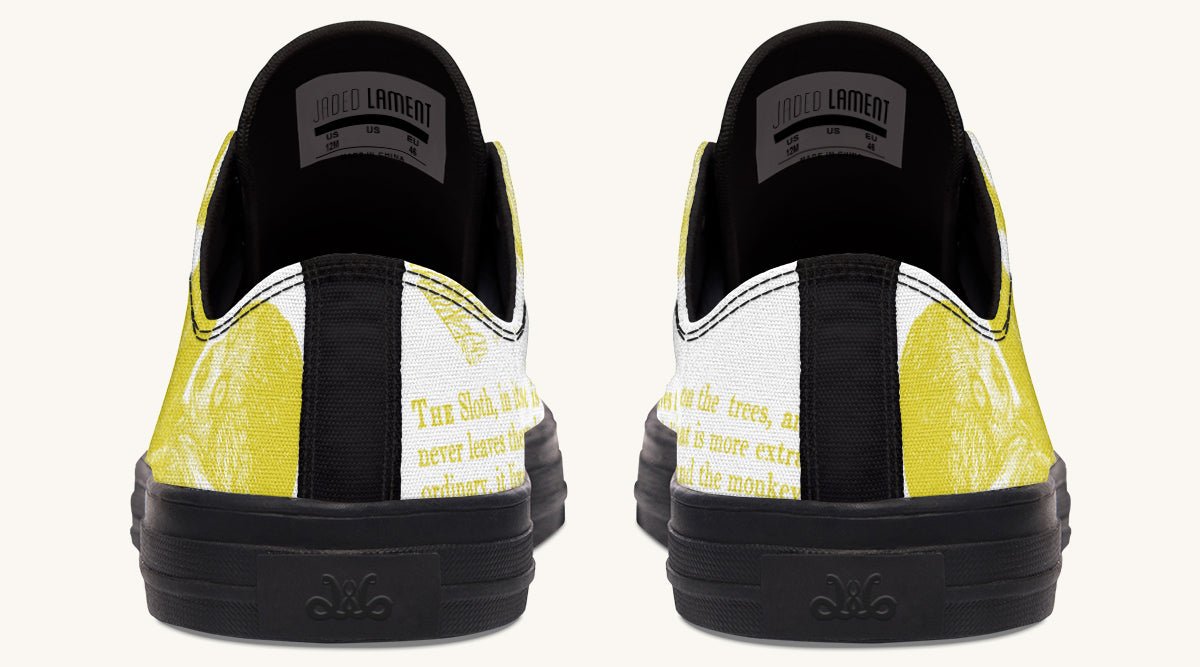 The Sloth Stays Yellow White Lowtops - Jaded Lament