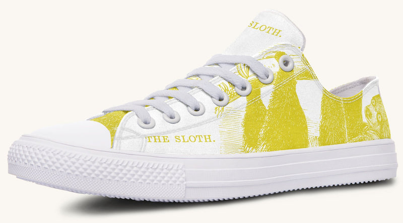 The Sloth Stays Yellow White Lowtops - Jaded Lament