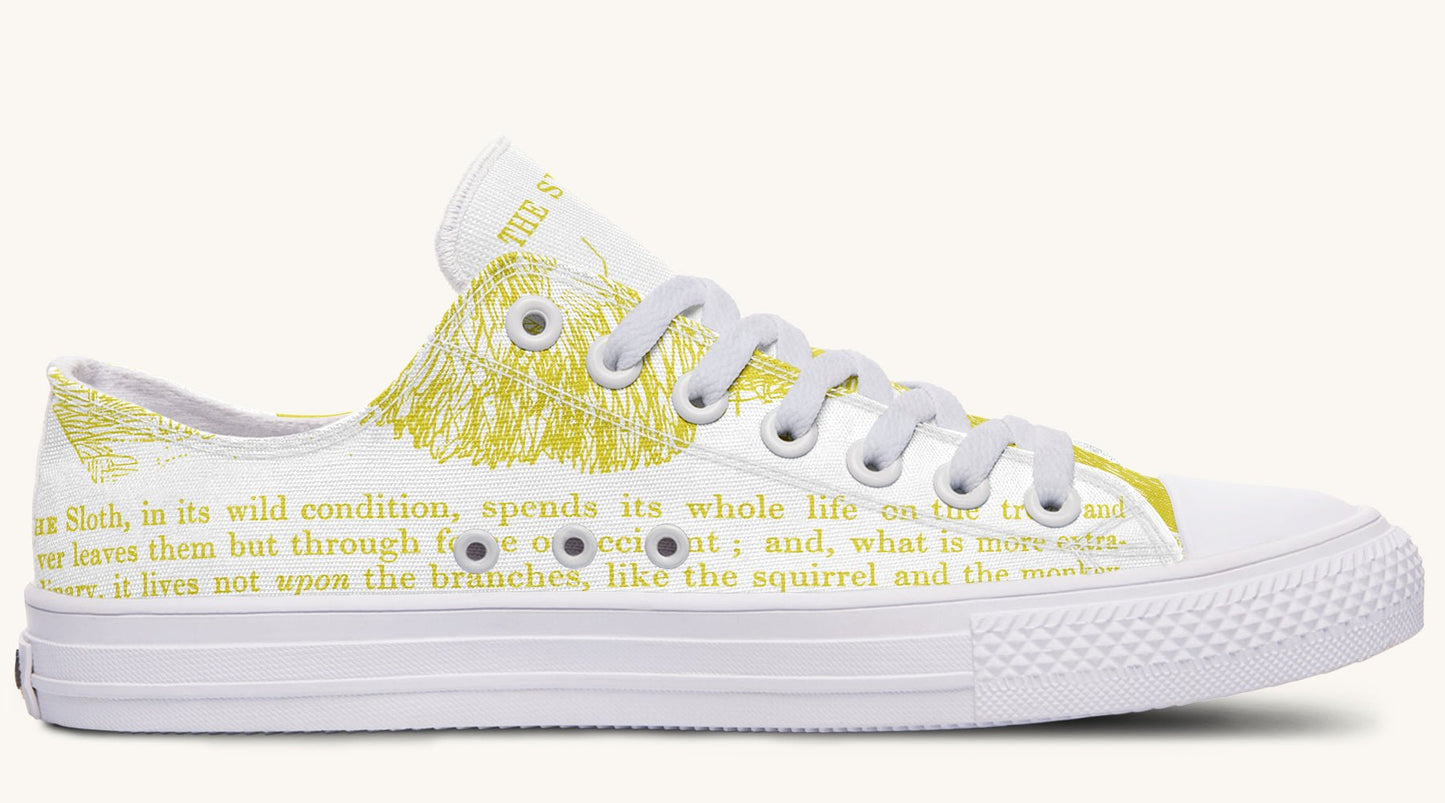 The Sloth Stays Yellow White Lowtops - Jaded Lament