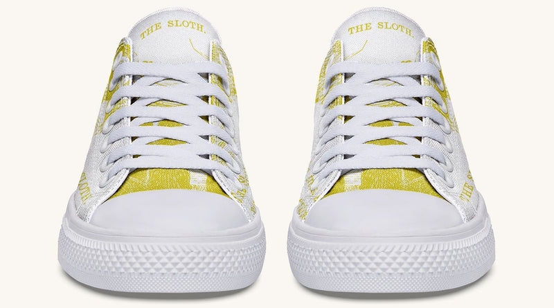 The Sloth Stays Yellow White Lowtops - Jaded Lament