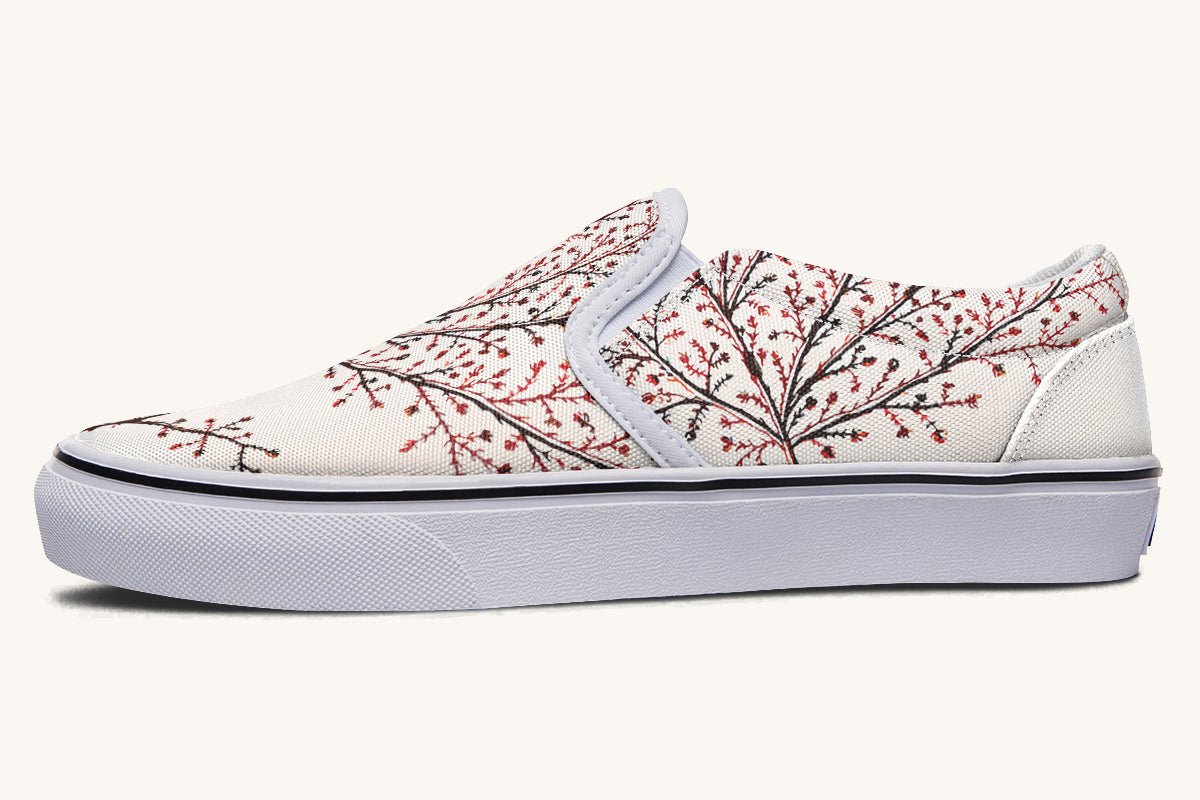 A Delicate Breath Red Slip On Shoes - Jaded Lament